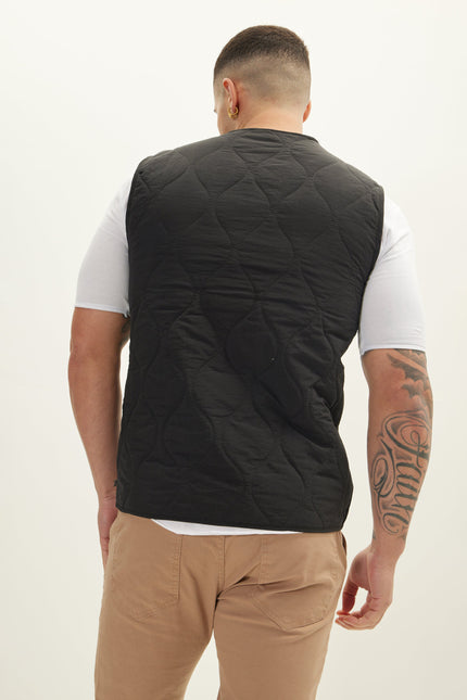 Men's Full-Zip Vest - Black | Ron Tomson