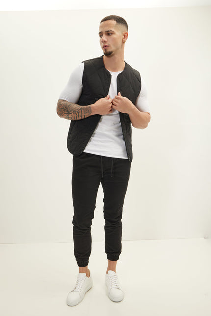 Men's Full-Zip Vest - Black | Ron Tomson