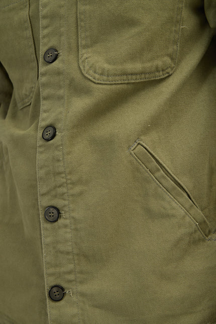 Men's Cotton Shirt Jacket - Olive | Ron Tomson