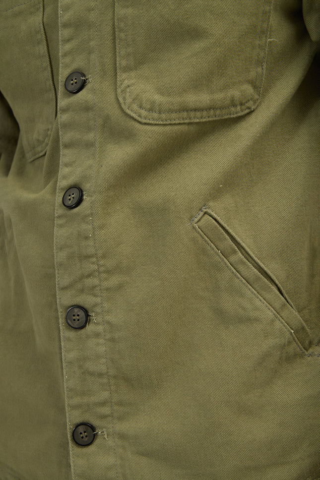 Men's Cotton Shirt Jacket - Olive | Ron Tomson