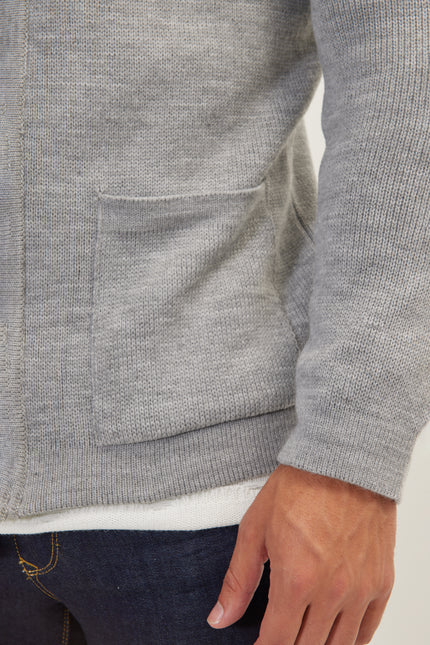 Men's Full-Zip Cardigan - Grey | Ron Tomson
