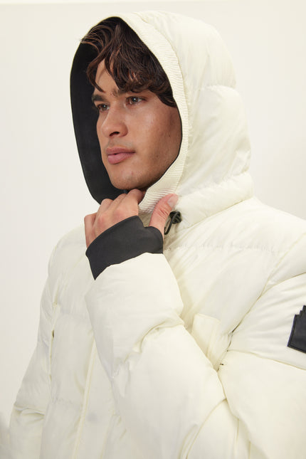 Men's Oversized Hooded Parka - Off-White | Ron Tomson