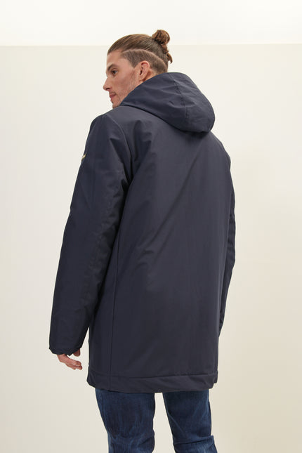 Men's Full-Zip Padded Parka - Navy | Ron Tomson