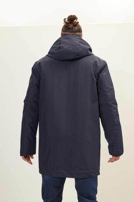 Men's Full-Zip Padded Parka - Navy | Ron Tomson