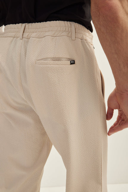 Men's Drawstring Casual Pants - Stone | Ron Tomson