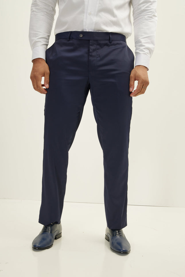Men's Striped Tuxedo Pants - Navy Stripe | Ron Tomson