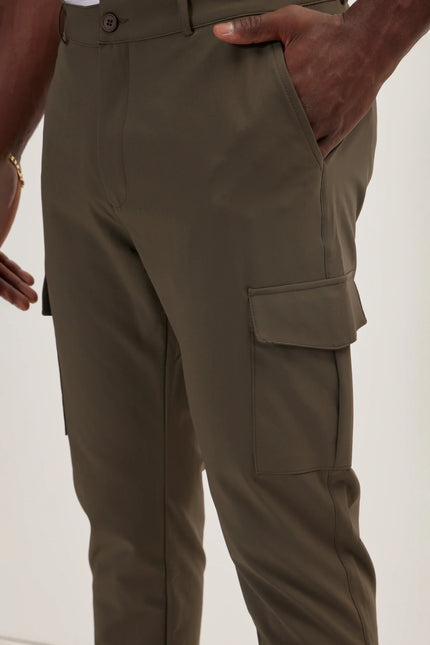 Men's Tapered Utility Pants - Olive | Ron Tomson