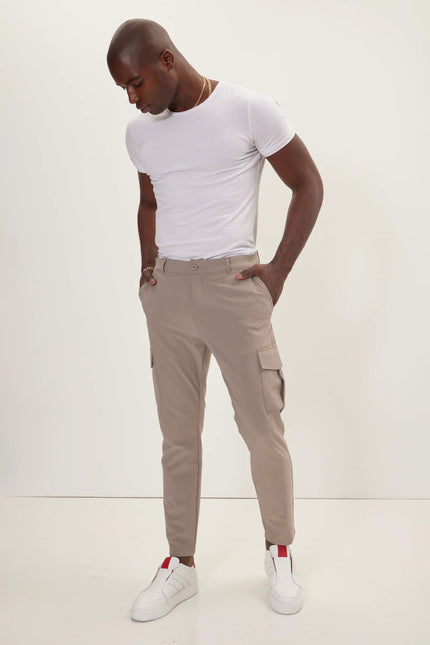 Men's Tapered No-Wrinkle Utility Pants - Vizon | Ron Tomson