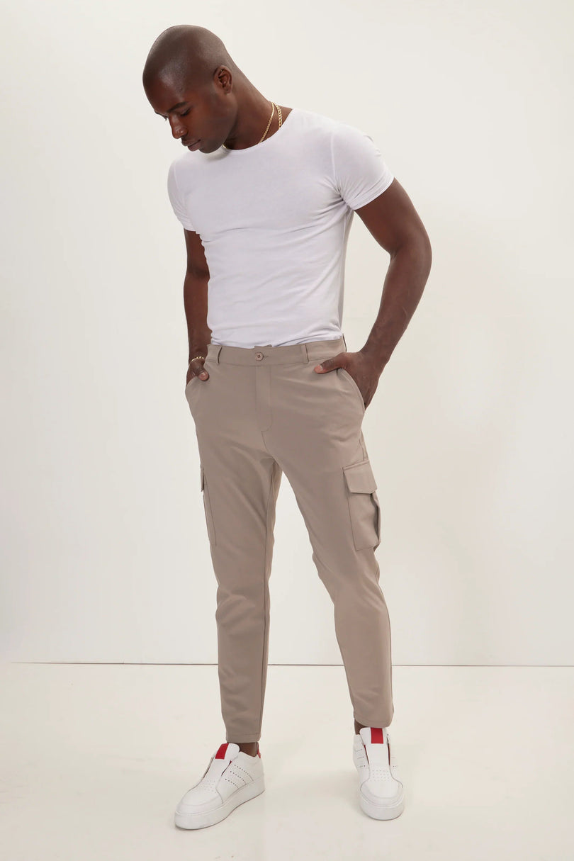 Men's Tapered No-Wrinkle Utility Pants - Vizon | Ron Tomson