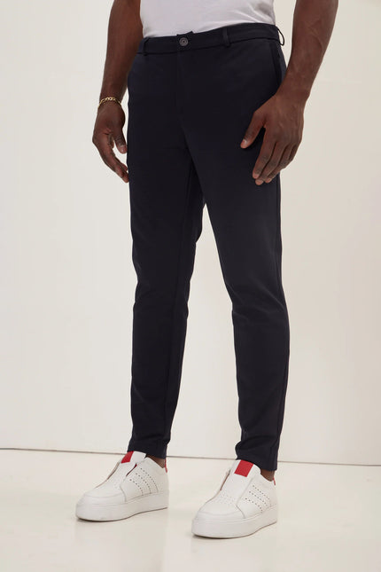Men's Tailored Tapered Pants - Navy | Ron Tomson