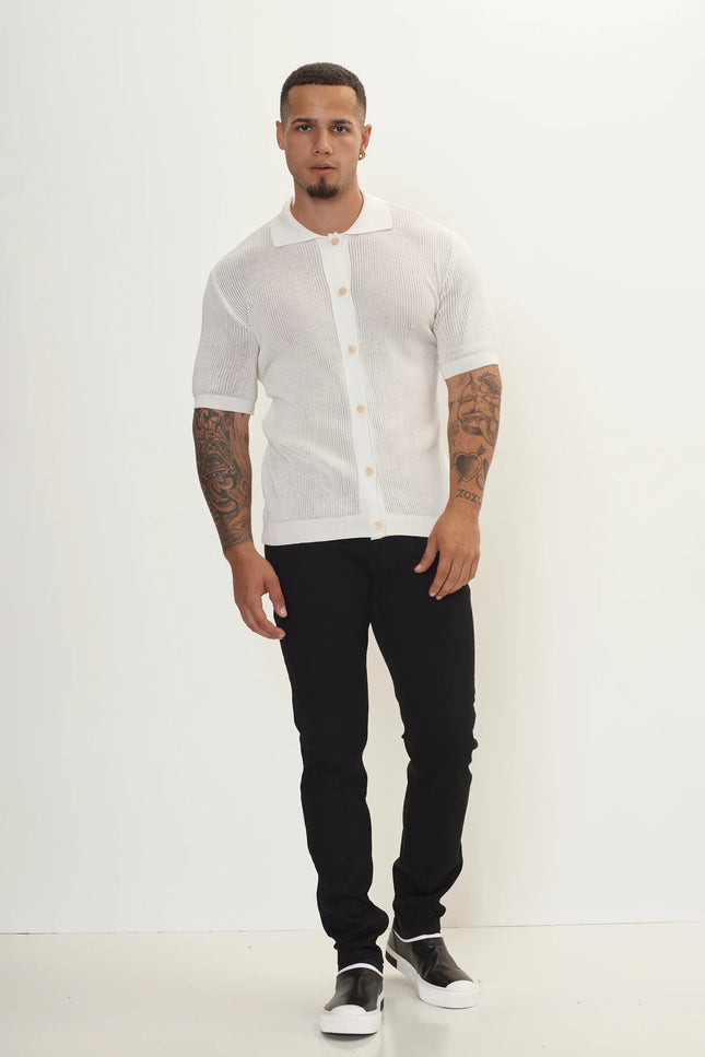 Mesh Casual Shirt - Off-White