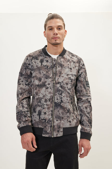 Men's Abstract Bomber - Camouflage | Ron Tomson