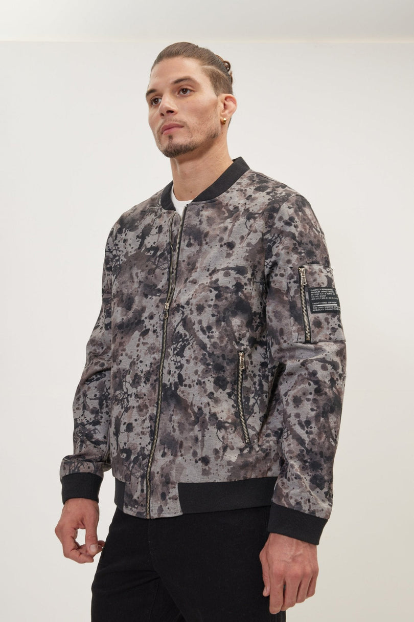 Men's Abstract Bomber - Camouflage | Ron Tomson
