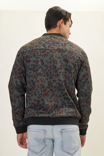 Men's Abstract Bomber - Leopard | Ron Tomson
