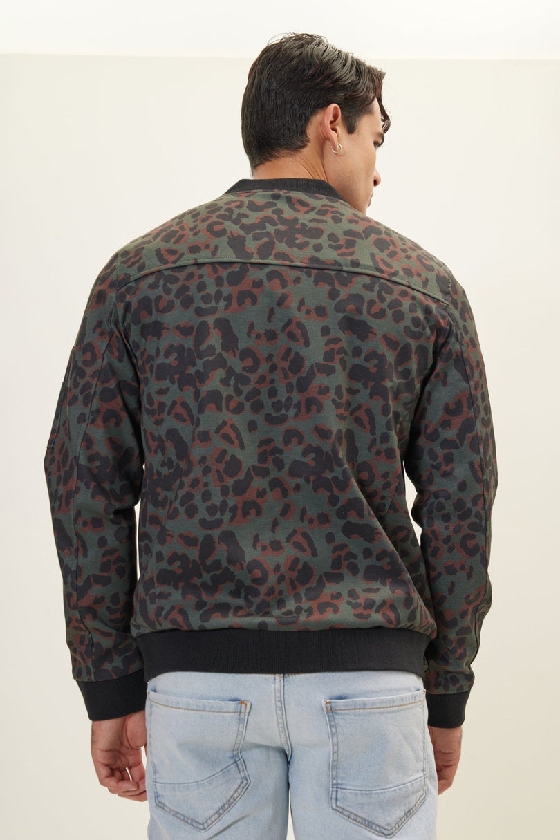 Men's Abstract Bomber - Leopard | Ron Tomson