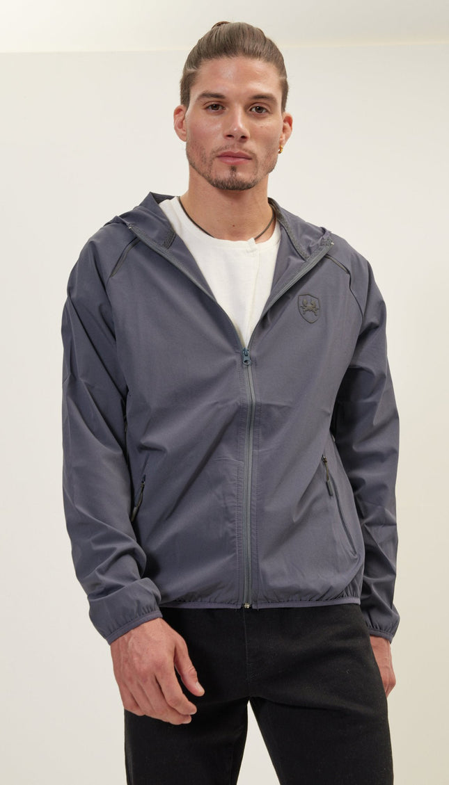 Full-Zip Hooded Bomber - Anthracite