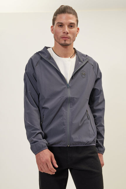 Men's Full-Zip Hooded Bomber - Anthracite | Ron Tomson