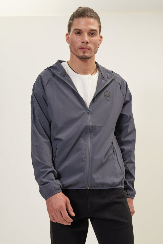 Men's Full-Zip Hooded Bomber - Anthracite | Ron Tomson