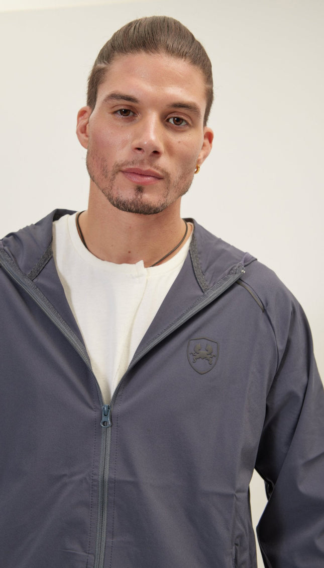 Full-Zip Hooded Bomber - Anthracite