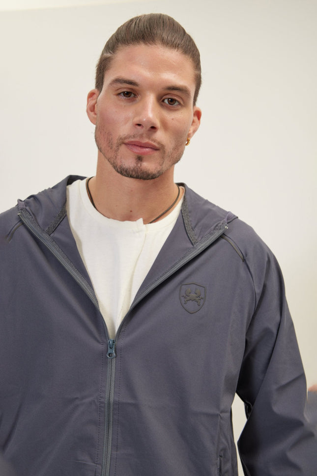 Men's Full-Zip Hooded Bomber - Anthracite | Ron Tomson
