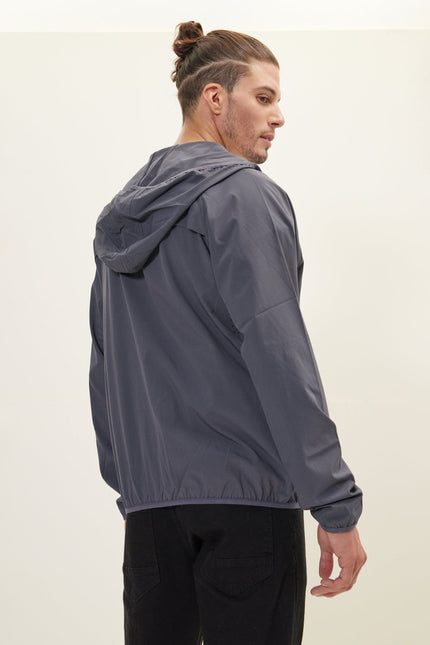 Men's Full-Zip Hooded Bomber - Anthracite | Ron Tomson