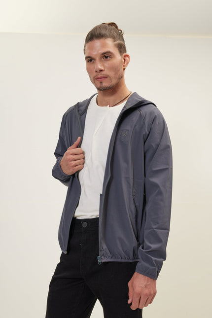 Men's Full-Zip Hooded Bomber - Anthracite | Ron Tomson