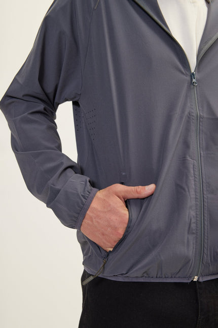 Men's Full-Zip Hooded Bomber - Anthracite | Ron Tomson