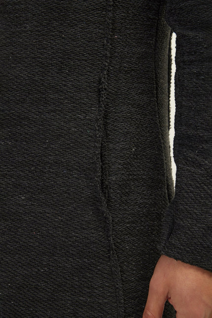 Men's Shawl Collar Cardigan - Anthracite Black | Ron Tomson