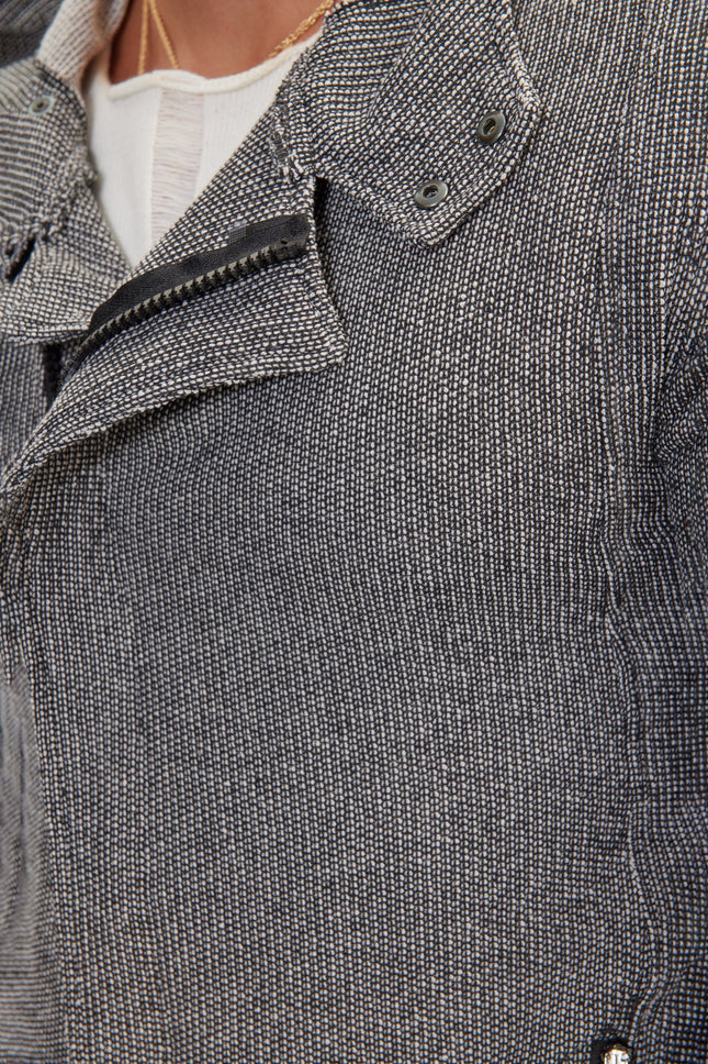 Men's Long Cardigan - Black White | Ron Tomson