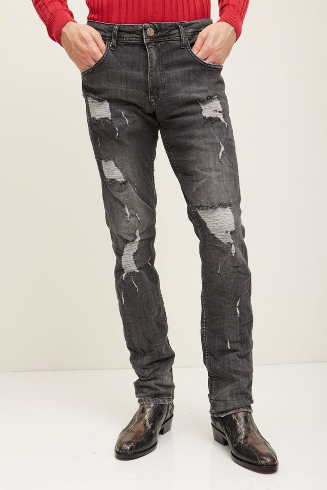 Boot Cut Distressed Denim - Black