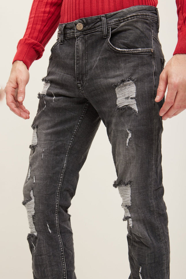 Boot Cut Distressed Denim - Black