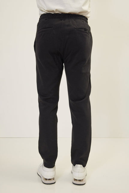 Men's Drawstring Joggers - Black | Ron Tomson