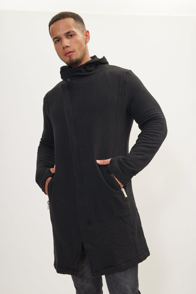 Men's Long Cardigan - Black | Ron Tomson