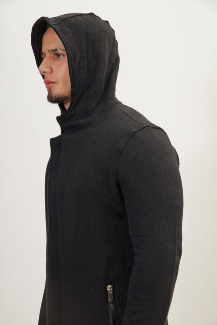 Men's Long Cardigan - Black | Ron Tomson