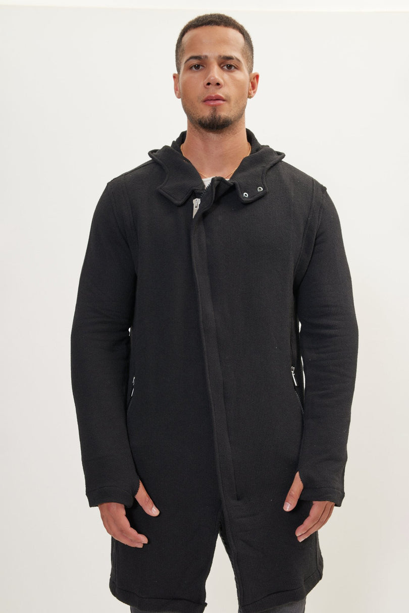 Men's Long Cardigan - Black | Ron Tomson