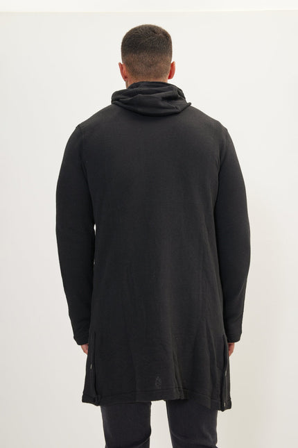 Men's Long Cardigan - Black | Ron Tomson