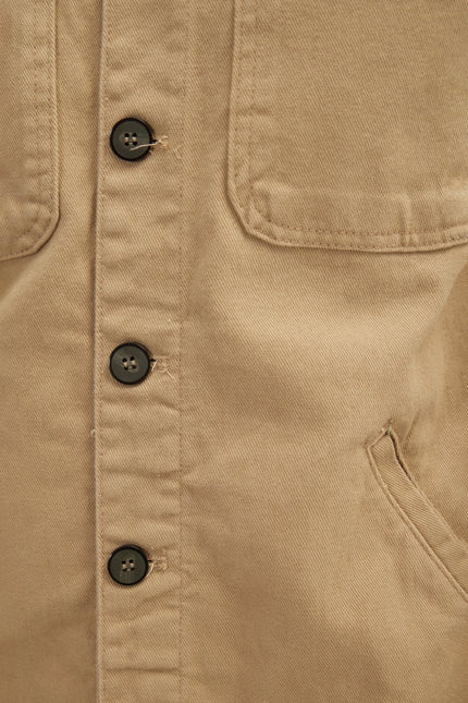 Men's Cotton Patch Pocket Shirt Jacket - Camel | Ron Tomson