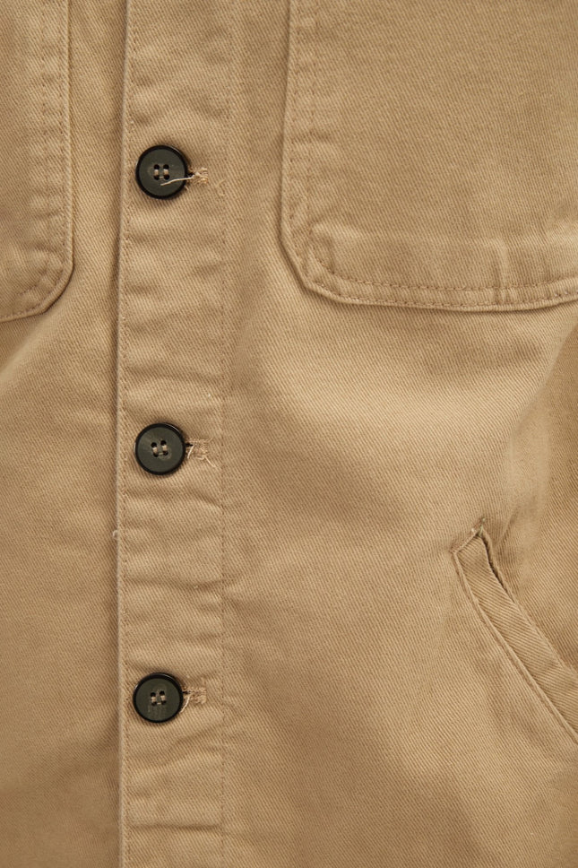 Men's Cotton Patch Pocket Shirt Jacket - Camel | Ron Tomson
