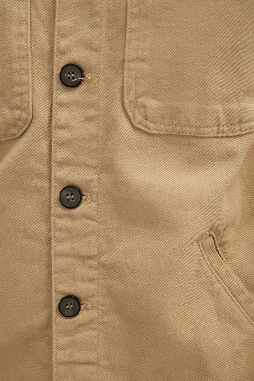Men's Cotton Patch Pocket Shirt Jacket - Camel | Ron Tomson