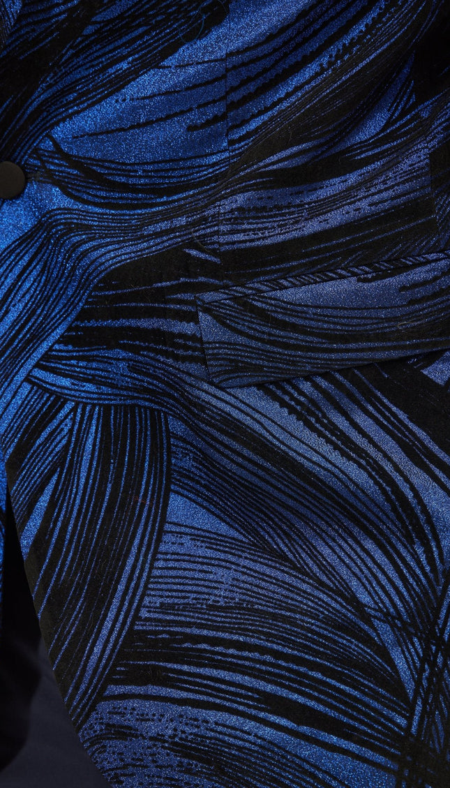 Cascading Peak Lapel Tuxedo Jacket - Navy