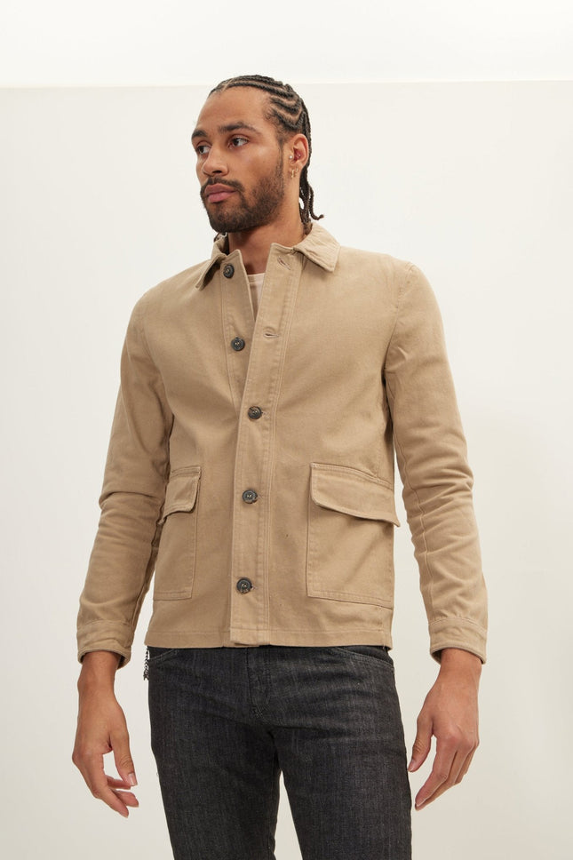 Men's Canvas Chore Coat - Camel | Ron Tomson