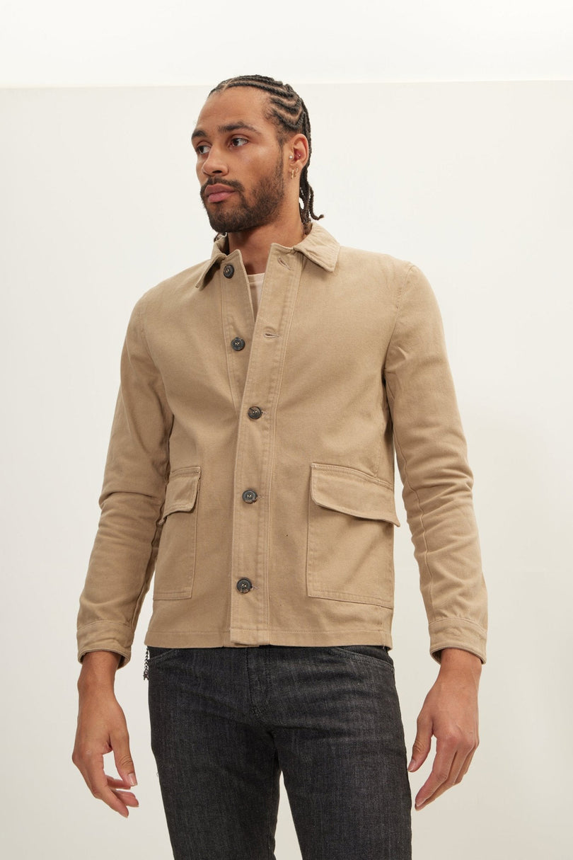 Men's Canvas Chore Coat - Camel | Ron Tomson