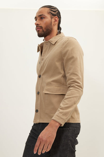Men's Canvas Chore Coat - Camel | Ron Tomson