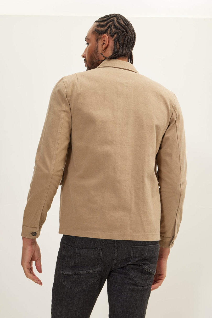 Men's Canvas Chore Coat - Camel | Ron Tomson