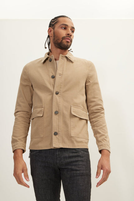 Men's Canvas Chore Coat - Camel | Ron Tomson