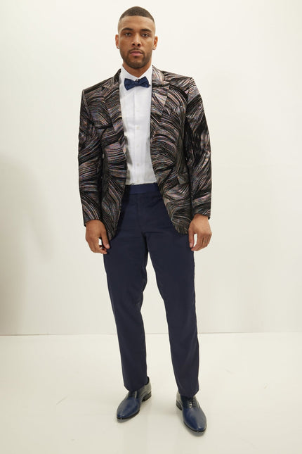 Men's Floral Peak Lapel Tuxedo Jacket - Rainbow | Ron Tomson