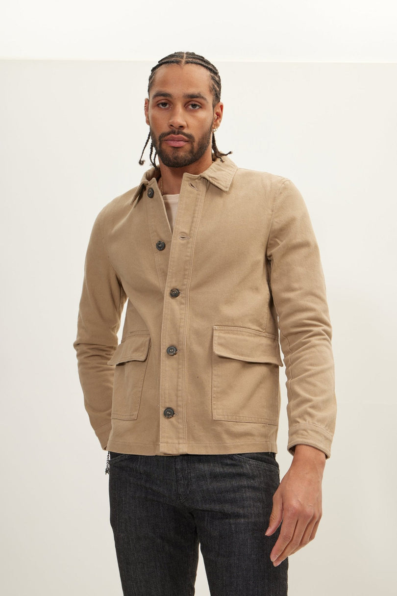 Men's Canvas Chore Coat - Camel | Ron Tomson