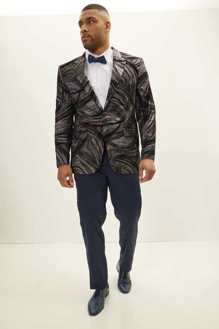 Men's Floral Peak Lapel Tuxedo Jacket - Rainbow | Ron Tomson