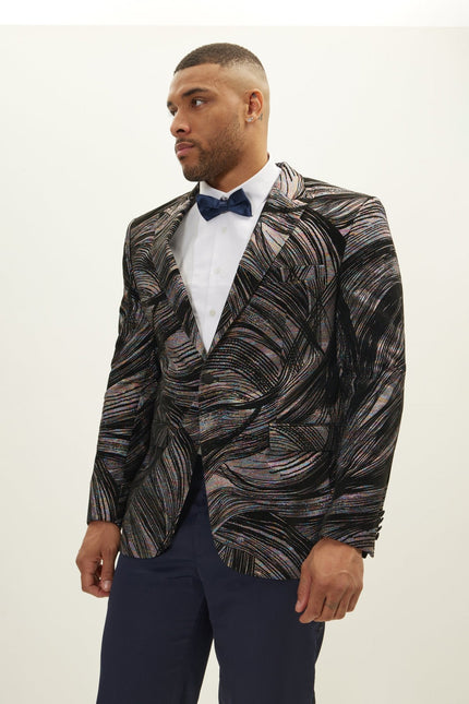 Men's Floral Peak Lapel Tuxedo Jacket - Rainbow | Ron Tomson
