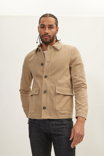 Men's Canvas Chore Coat - Camel | Ron Tomson